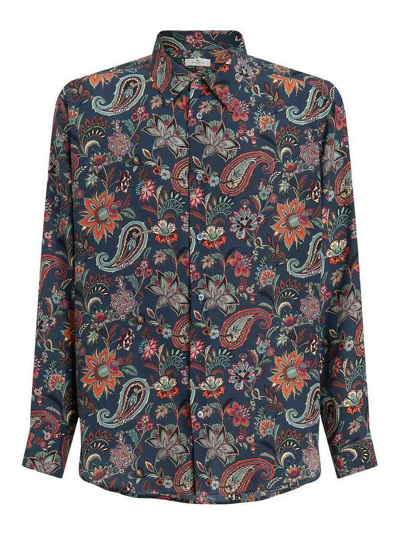 Shop Etro Floral Printed Shirt In Multicolour