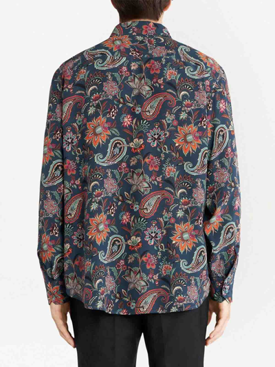 Shop Etro Floral Printed Shirt In Multicolour