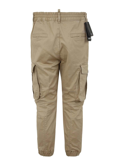 Dsquared2 Drop-crotch Cropped Cargo Trousers In Brown