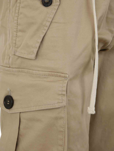 Dsquared2 Drop-crotch Cropped Cargo Trousers In Brown