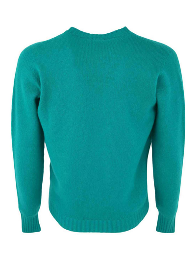 Shop Drumohr Long Sleeve Crew Neck Sweater In Green