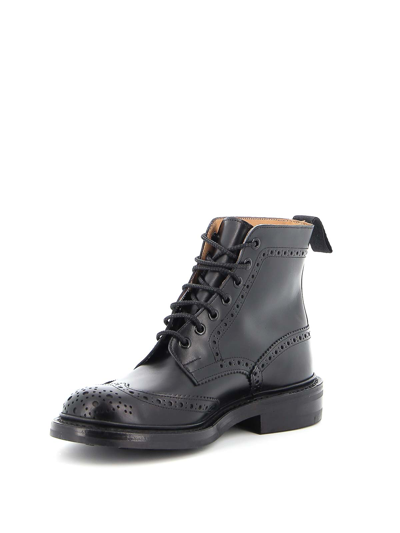 Shop Tricker's Leather Ankle Boot In Black