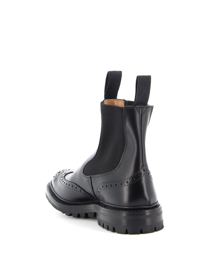 Tricker's Chunky Sole Round Toe Ankle Boots In Black
