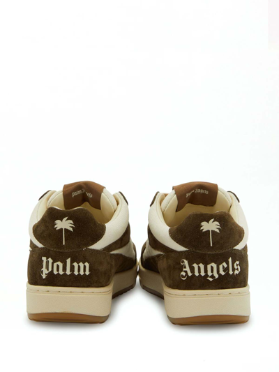 Shop Palm Angels Palm University Suede Sneakers In White
