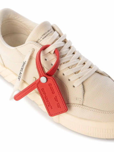 Shop Off-white Low Vulcanized Sneakers In Beige