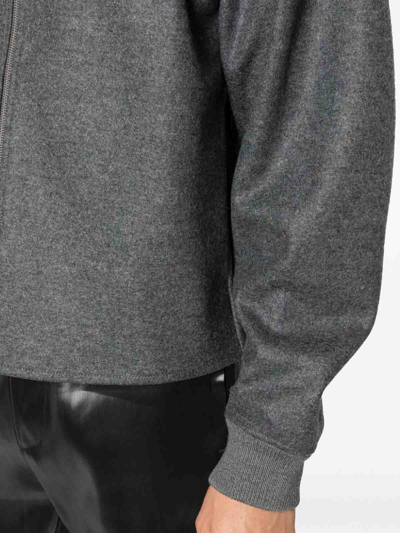 Shop Jil Sander Wool Bomber Jacket In Grey