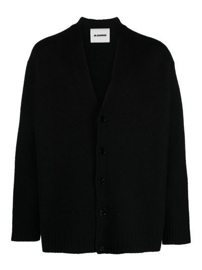 Shop Jil Sander Wool Cardigan In Black