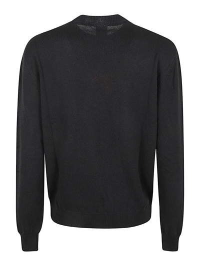 Shop Sky High Farm Workwear Embroidered Organic Cotton Sweater In Black