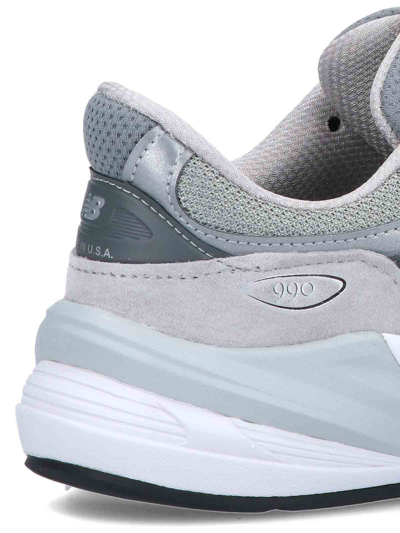 New Balance Grey Low Top Sneakers With Logo Detail In Suede And Tech Fabric Man In Grey
