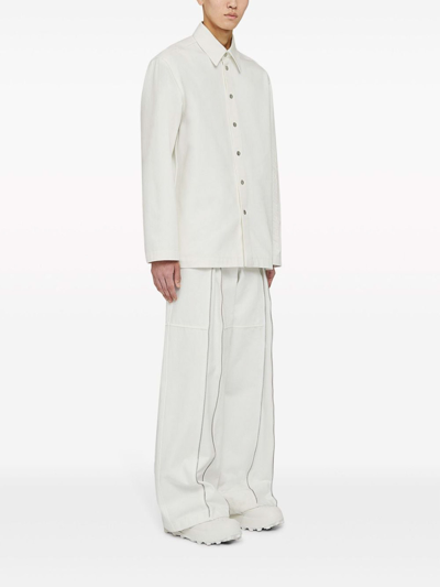 Shop Jil Sander Organic Cotton Denim Shirt In White