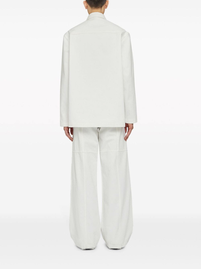 Jil Sander Organic Cotton Denim Shirt In White