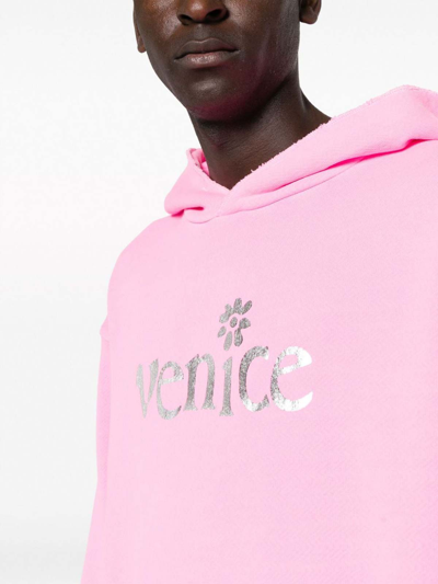 Shop Erl Venice Cotton Hoodie In Color Carne Y Neutral