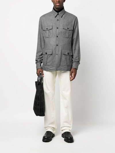 Shop Boglioli Saharan Wool Shirt In Grey