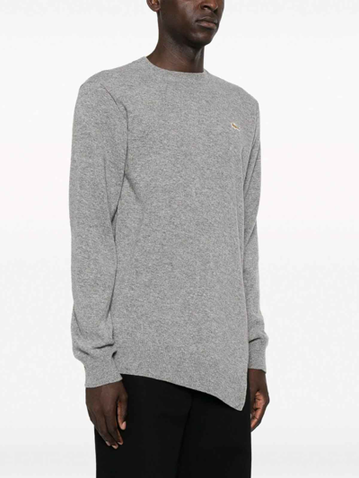 Shop Comme Des Garçons Wool Sweater In Grey