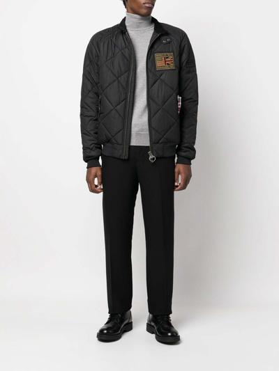 Shop Barbour Merchant Quilted Bomber Jacket In Black