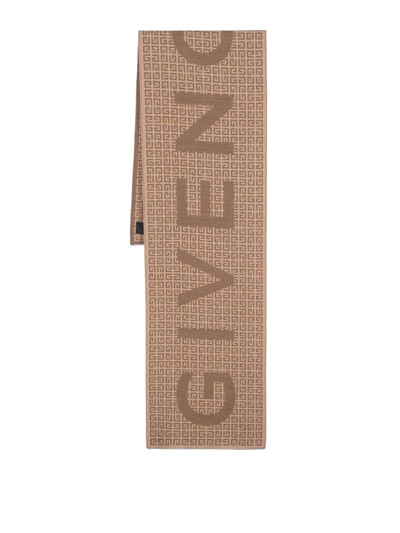 Shop Givenchy 4g Logo-jacquard Scarf In Brown