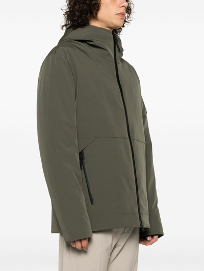 Shop Peuterey Hooded Bomber Jacket In Green