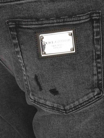 Shop Dolce & Gabbana Logo Denim Jeans In Black