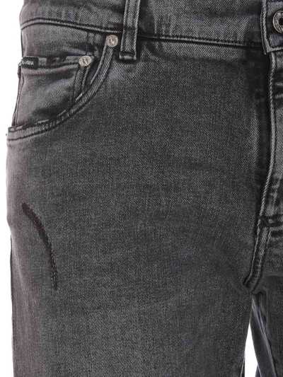 Shop Dolce & Gabbana Logo Denim Jeans In Black
