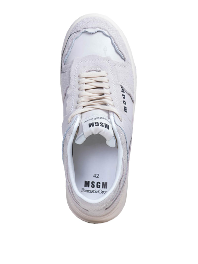 Msgm Fantastic Green Trainer In White