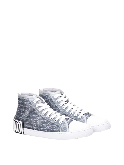 Shop Moschino Lost And Found Web High Sneakers In Multicolour