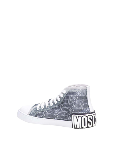 Shop Moschino Lost And Found Web High Sneakers In Multicolour