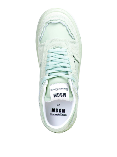 Shop Msgm Fantastic Green Trainer