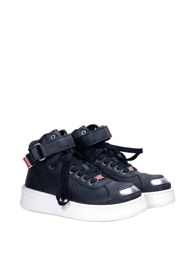 Shop Kenzo Hoops High Top Sneakers In Black