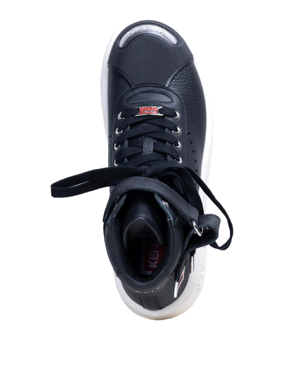 Shop Kenzo Hoops High Top Sneakers In Black