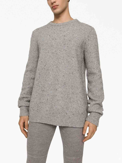 Shop Dolce & Gabbana Suéter Cuello Redondo - Gris