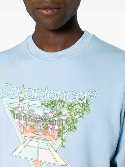 Shop Casablanca Tennis Club Icon Pastelle Sweatshirt In Light Blue