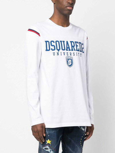 Shop Dsquared2 Varsity Sweatshirt In White