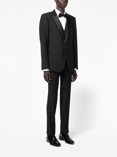 Dolce & Gabbana Single-breasted Wool Tuxedo Suit In Black