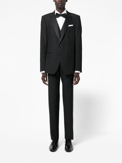 Dolce & Gabbana Single-breasted Wool Tuxedo Suit In Black