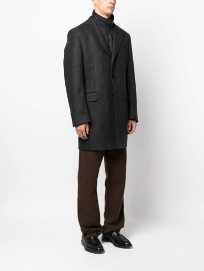Fay Easy Db Single-breasted Layered Coat In Negro