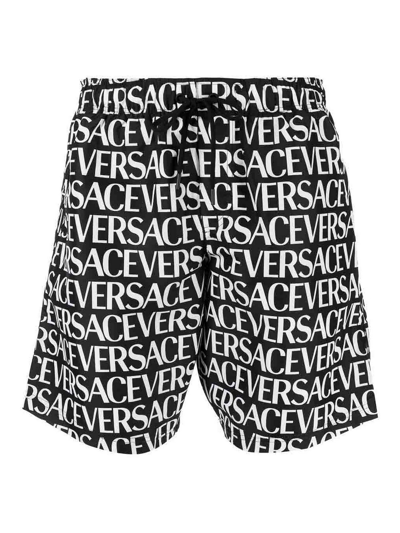 Shop Versace Swim Shorts In Negro