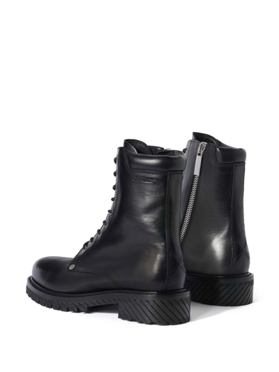 Shop Off-white Combat Lace Up Boot In Black