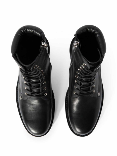 Shop Off-white Combat Lace Up Boot In Black