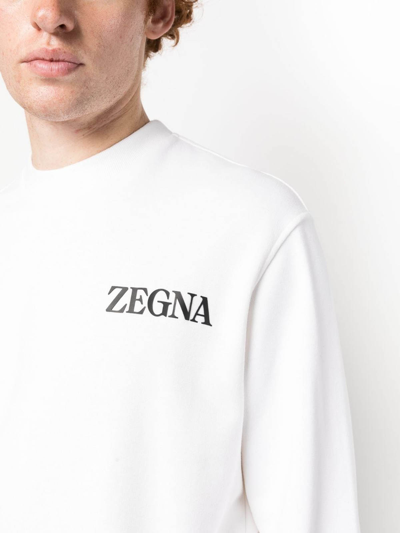 Shop Zegna Cotton Sweatshirt In White