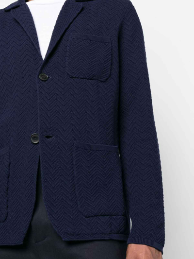 Shop Missoni Zigzag Woven Jacket In Blue