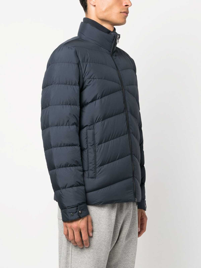Woolrich High-neck Padded Jacket In Blue