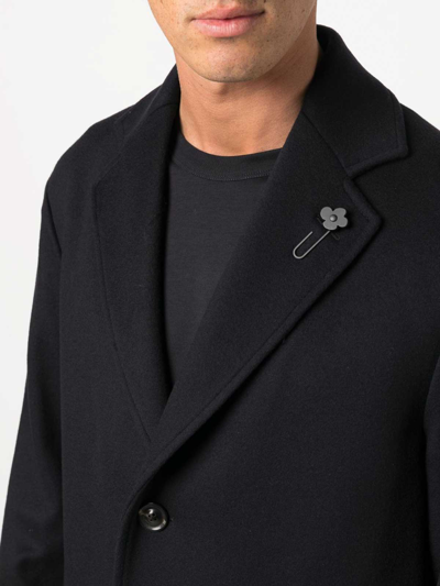 Shop Lardini Single-breasted Coat In Black