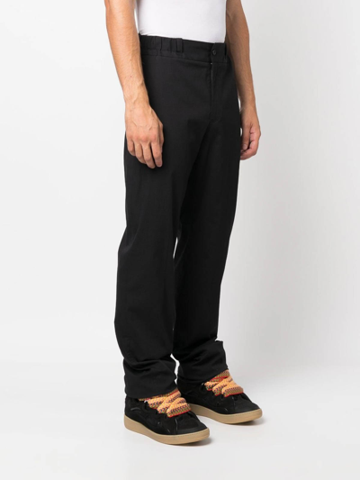 Shop Lanvin Black High-waist Straight-leg Trousers