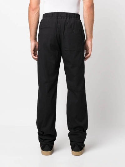 Shop Lanvin Black High-waist Straight-leg Trousers