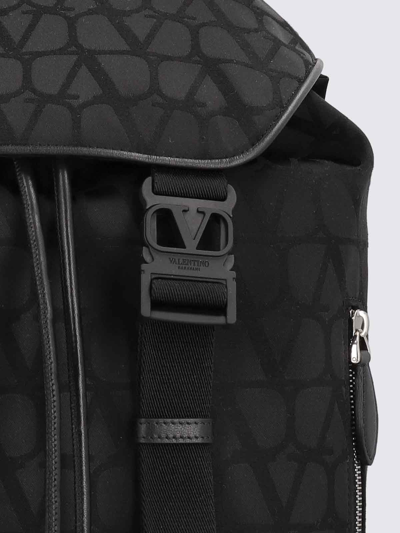 Shop Valentino Backpack In Nylon With Black Iconographe