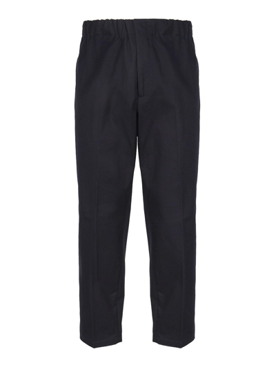 Jil Sander Tapered Trousers In Wool Gabardine In Blue