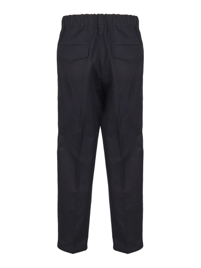 Jil Sander Tapered Trousers In Wool Gabardine In Blue