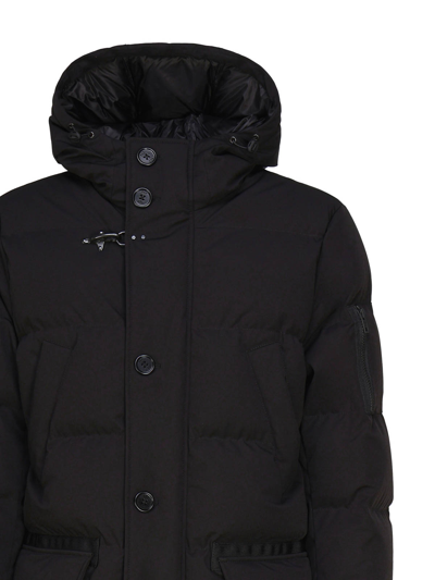Fay Padded Long Coat In Black