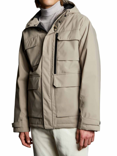 Fay Hooded Long-sleeved Casual Jacket In Beige