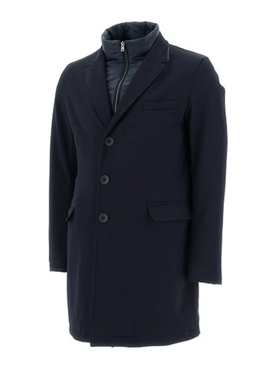 Shop Herno Quilted Coat In Blue